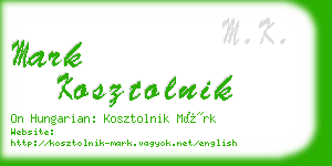 mark kosztolnik business card